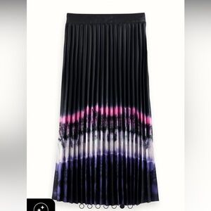 Scotch and soda printed pleated high-rise midi skirt size M
